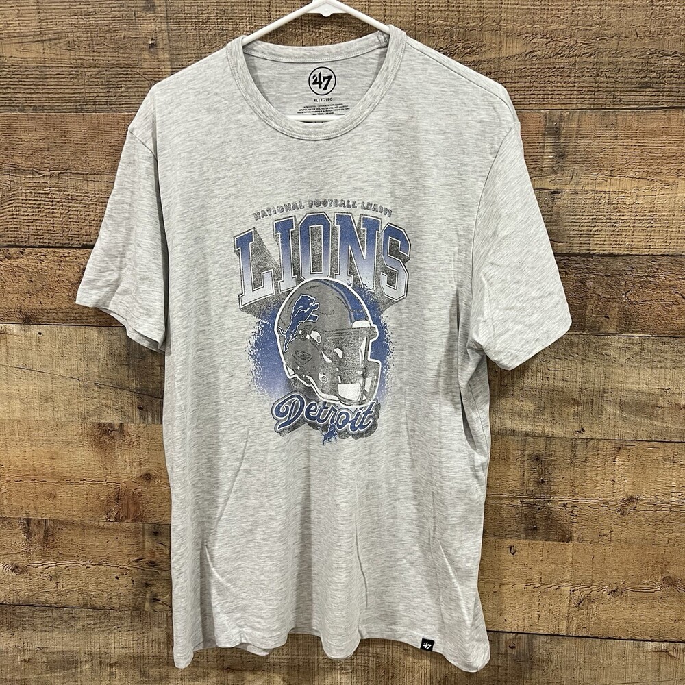 47’ Detroit Lions Football Mens Gray T Shirt Graphic Size XL